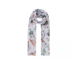 Intrigue Womens/Ladies Elegant Butterfly Print Scarf (Grey) - JW276