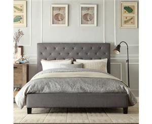 Istyle Chester Queen Bed Frame Fabric Grey