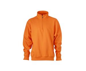 James And Nicholson Unisex Workwear Half Zip Sweatshirt (Orange) - FU275