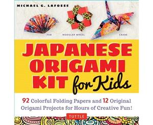 Japanese Origami Kit for Kids  92 Colorful Folding Papers and 12 Original Origami Projects for Hours of Creative Fun!