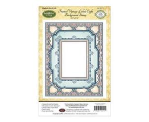 Justrite Papercraft Cling Background Stamp 4.5Inch X5.75Inch Framed Vintage Labels Eight