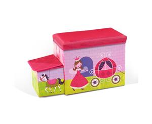 Kids Storage Toy Box Foldable Stool Ottoman Chair Children Chest Book Organiser