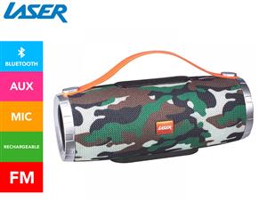 Laser Portable Bluetooth Speaker w FM Radio & Built-In Mic - Camo