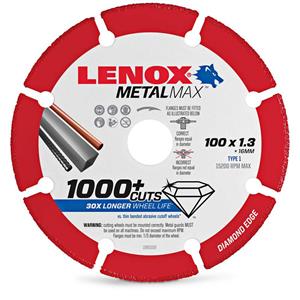 Lenox 100 x 1.3 x 16.0mm Diamond Metal Cut Off Disc - METALMAX