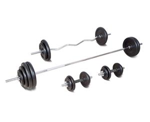 Lifespan Fitness 120kg Cast Iron Weight Set- Black