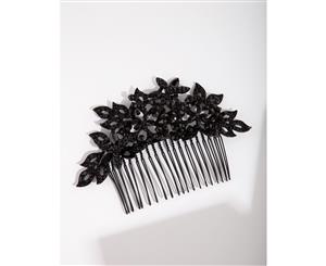 Lovisa Black Crystal Floral Hair Comb