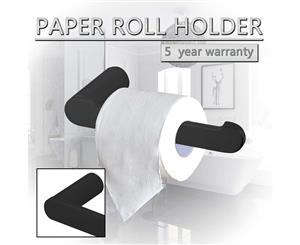 Luxury Matte Black Toilet Roll Paper Holder Tissue Hook Stainless Steel