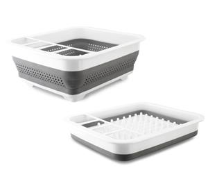 Madesmart Collapsible Dish Rack - White/Grey