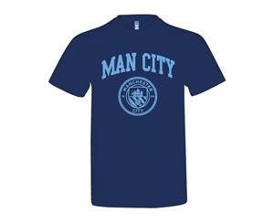 Man City Crest T Shirt Youths Navy 9-11 Years