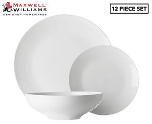 Maxwell & Williams 12-Piece White Basics Tribeca Coupe Dinner Set