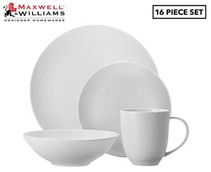 Maxwell & Williams 16-Piece Swirl Dinner Set - White