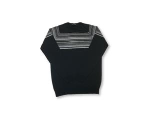 Men's John Smedley Fine Gauge Knitwear In Black Stripe Merino Wool