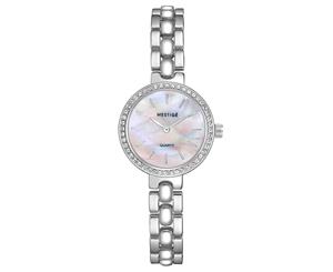 Mestige Women's 28mm Casey Watch w/ Swarovski Crystals - Silver
