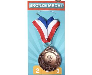 Metal Winner Medals 1st 2nd 3rd Party Favours Sports Day School 40cm Ribbon - Bronze (3rd) - Bronze (3rd)