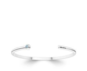 Miami Marlins Topaz Cuff Bracelet For Women In Sterling Silver Design by BIXLER - Sterling Silver