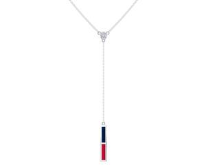 Minnesota Twins Diamond Y-Shaped Necklace For Women In Sterling Silver Design by BIXLER - Sterling Silver