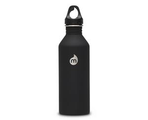 Mizu M8 Soft Touch Hydration Bottle 27oz (800ml) with Loop Cap - Black - Black