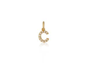 Mocha Letter Charm Gold - C