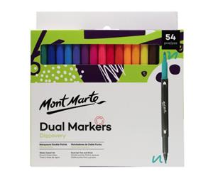 Mont Marte Marker Set - Dual Art Marker Fine & Brush Tip 54pc