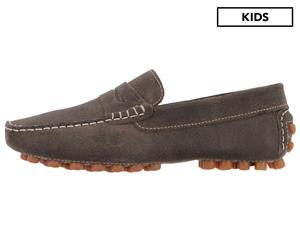 Montelpare Tradition Boys' Suede Loafers - Dark Grey