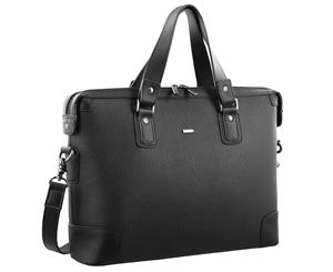 Morrissey Structured Leather Laptop Bag (MO2865) - Black