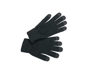 Myrtle Beach Adults Unisex Touch Screen Knitted Gloves (Black) - FU500