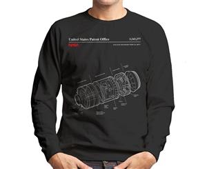 NASA JAXA H II Transfer Vehicle Blueprint Men's Sweatshirt - Black