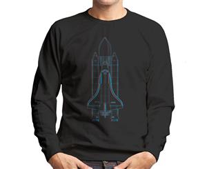 NASA Space Shuttle Enterprise 3D Effect Men's Sweatshirt - Black