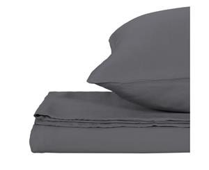 Natural Home Bamboo Quilt Cover Set Super King Bed CHARCOAL