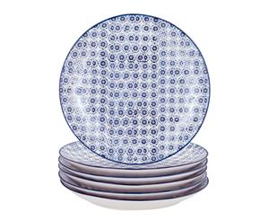 Nicola Spring Patterned Dinner Plates - Blue Flower Print Design 26cm - Set of 6