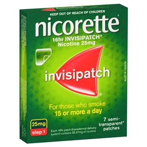 Nicorette Quit Smoking 16hr Invisipatch Step 1 25mg 7 Pack