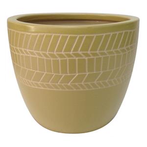 Northcote Pottery 15 x 13cm Mustard Aspen Glazed Pot