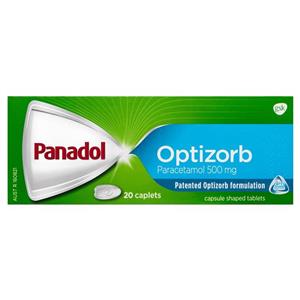 Panadol with Optizorb Paracetamol Pain Relief Caplets 20