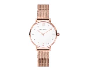 Paul Hewitt Sailor Modest Rose Gold Case White Sand Dial Rose Gold Mesh Strap