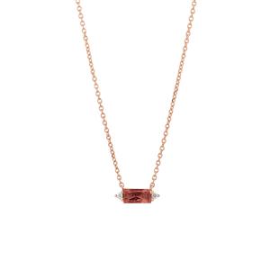 Pendant with Diamonds & Pink Tourmaline in 10ct Rose Gold