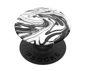 Pop Sockets Grip Universal Swappable Holder Mod Marble w/ Base for Phones BLK/WH