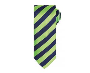 Premier Mens Club Stripe Pattern Formal Business Tie (Pack Of 2) (Lime/Navy) - RW6944