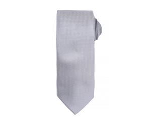 Premier Mens Micro Waffle Formal Work Tie (Silver) - RW5233