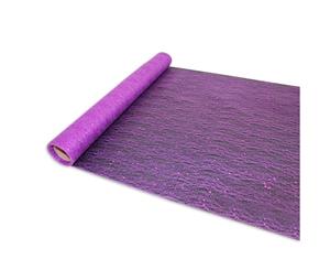 Purple - 4.5m Roll of Webbed Mesh Glitter and Sequin Florists Costuming Craft - Purple