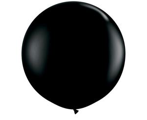 Qualatex 3 Ft Round Plain Latex Balloons (2 Pack) (Black) - SG4590