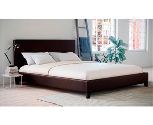 Queen Size PU Leather Bed Frame (Arthur Collection Brown)