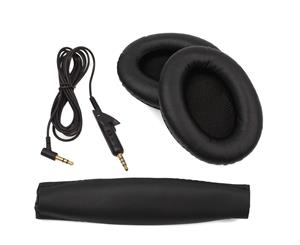 REYTID Replacement Cable Headband and Ear Cushion Kit Compatible with Bose QC15 QuietComfort 15 Headphones - Black - Black