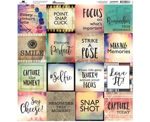 Reminisce Square Cardstock Stickers 12 inchX12 inch - Capture The Moment