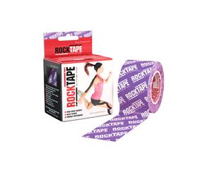 RockTape Kinesiology Sports Strapping Tape Pattern Rolls - Logo Purple