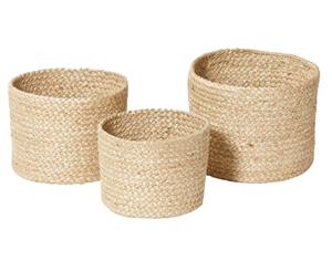 Rogue 3-Piece Anika Jute Multifunctional Storage Container Basket Natural