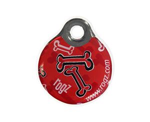 Rogz Large Red Bones ID-Tagz Resin Instant Dog Puppy Cat Pet Tag (Large - 3.4cm)