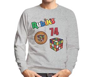 Rubik's Cube Badges Men's Sweatshirt - Heather Grey