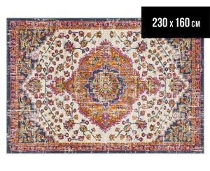 Rug Culture 230x160cm Babylon Blossom Vintage Look Rug - Ivory/Rust