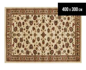 Rug Culture 400x300cm Flower Motif Rug - Beige/Brown