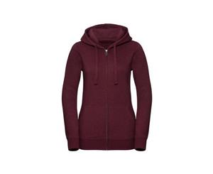 Russell Womens/Ladies Authentic Melange Zipped Hood Sweatshirt (Burgundy Melange) - RW7105